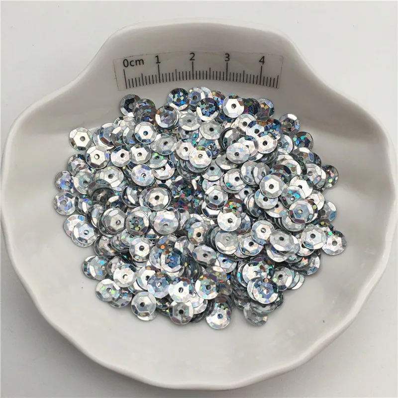 10g 6mm Laser Color Cup PVC Sequins Glitter Paillettes For Clothes,Hat,Shoes.Kids DIY.Crafts Handmade Accessory Wholesale