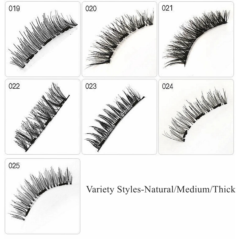 Magnetic Eyelashes 3/4 Magnets False Eyelashes, No Glue Makeup Natural Magnetic Lashes,Faux Cils Magnetique,Pestañas Magneticas