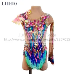 LIUHUO Women's Girls'  Performance Rhythmic Gymnastics Competition Leotard Artistic Costume Ice Skating Dress Customize Tights