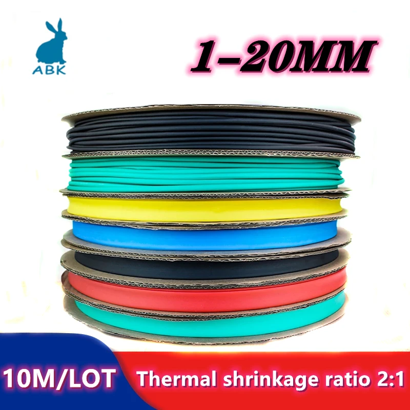 

10 METER/LOT 1/2/3/4/5/6/8/10/10/12/14/16/18/20mm Heat Shrink Tubing Tube kit Insulation Tubing Wire Cable