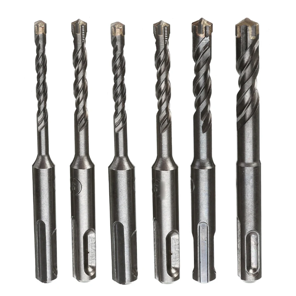 1Pieces 110mm SDS Plus Masonry Drill Bits Kit Multi-Point Carbide-Tipped Twin Spiral Hammer Drill Bits Set with Case