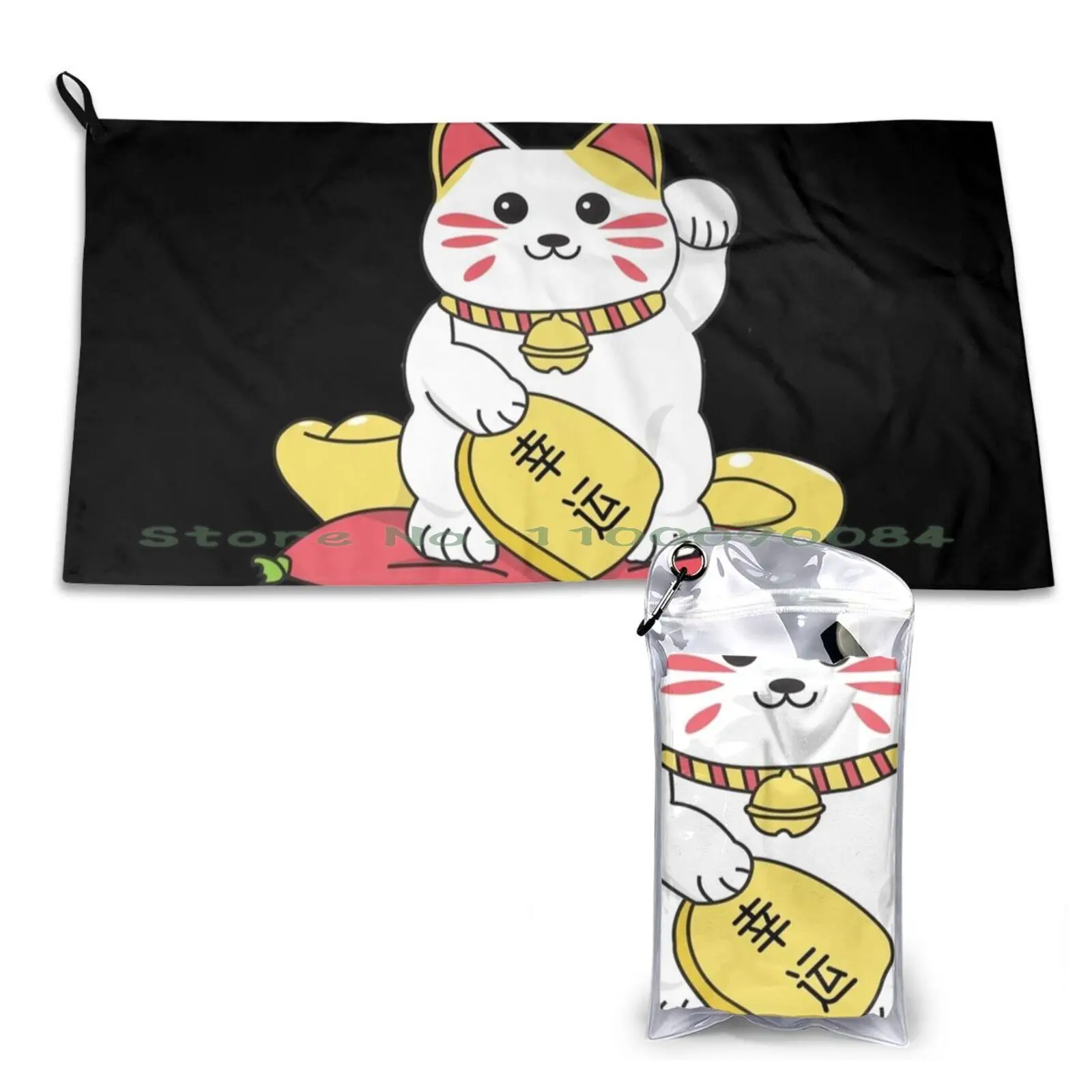 Kawaii Maneki Neko Quick Dry Towel Gym Sports Bath Portable Fantastic Baby Fanart Gdragon Korean Kpop Owl Ryspirit Taeyang Top