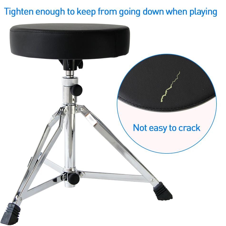 BATESMUSIC Adjustable Drum Throne Padded Stool Drum Chair for Music Show Anti-Slip Feet Seat for Adults and Kids image 4