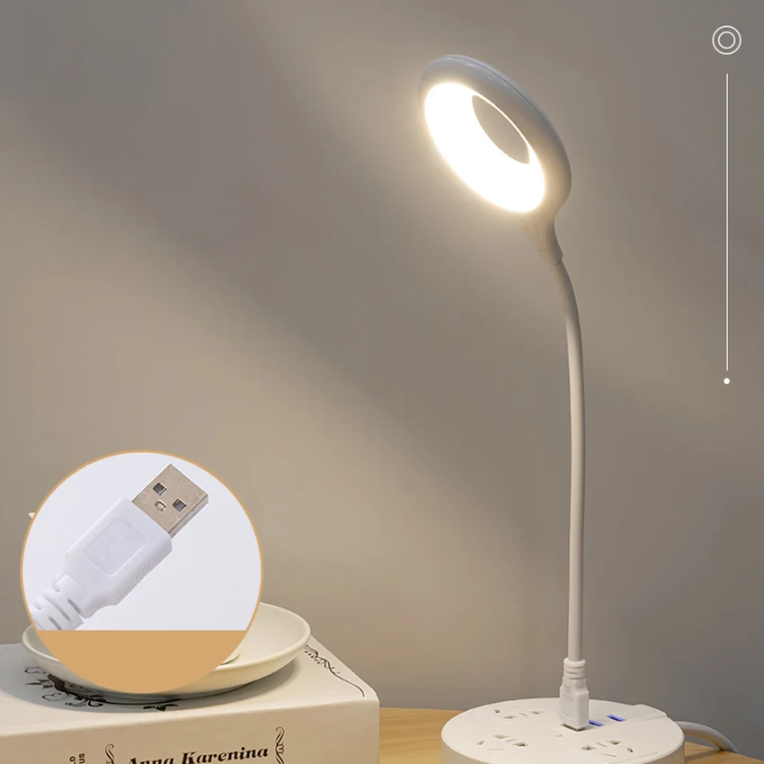 Lampada da lettura USB lampada a luce LED interruttore tattile dimmerabile, luce notturna portatile a collo d'oca flessibile per Laptop, Desktop, PC