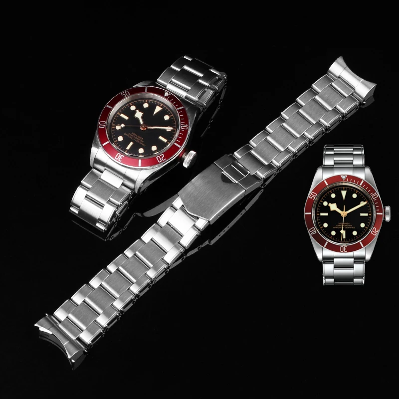 22mm Solid Stainless Steel Watchband For T-udor Black Bay 79830 79730 79220R Heritage Chrono Watch Strap Wrist Bracelet Rivet
