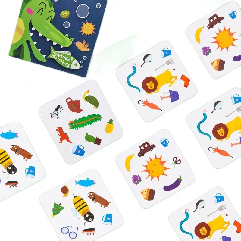 

2 Types 54pcs Animal Memory Matching Pairing Spot it Card Puzzle Parent-child Interactive Party Board Game Toys For Children