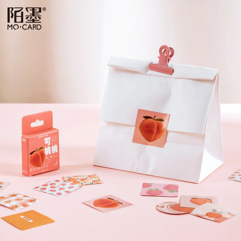 46Pcs/Box peach Stickers Scrapbooking Daily Planner Kawaii Sticker DIY Notebook Stationery School Supplies