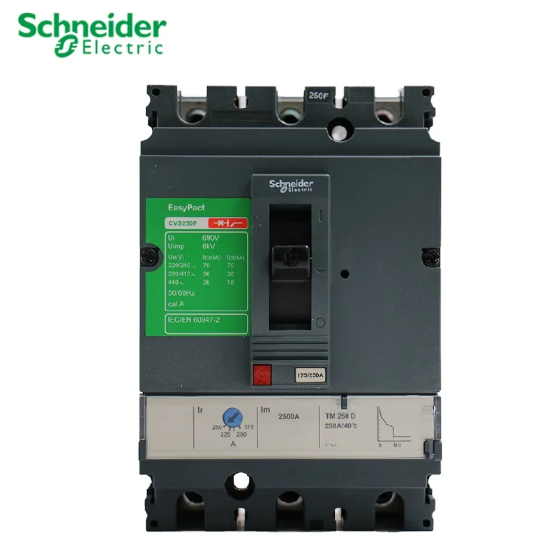 Schneider electric Molded-Case Circuit Breakers Switch MCCB CVS250F  3P  TMD200A 250A 36KA rms