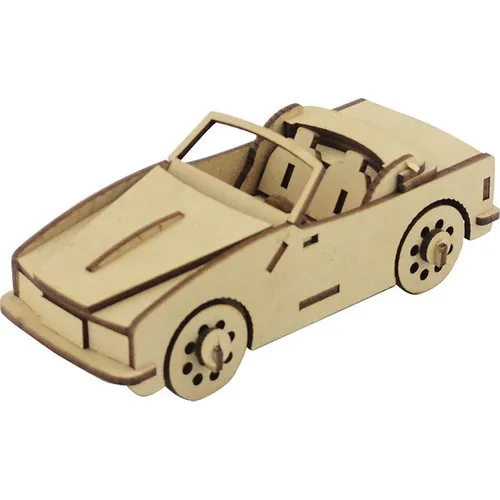 3D Exhibition Wood Open Top Car Scale Model 41 Piece