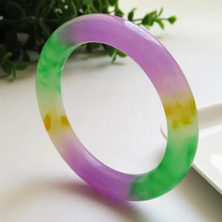 2020 Hot sale Natural100% real jade bangles Three color quartz Jade Bracelet Give a girl friend Bracelet Jewelry image 4