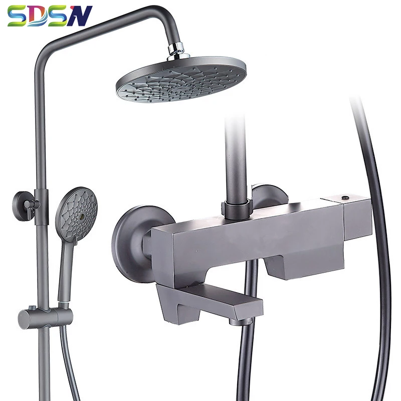 Wholesale and Retail Bathroom Shower Faucet Hot and Cold Water-mixer for Bath Big Size Shower Head Waterfall Brass Shower System