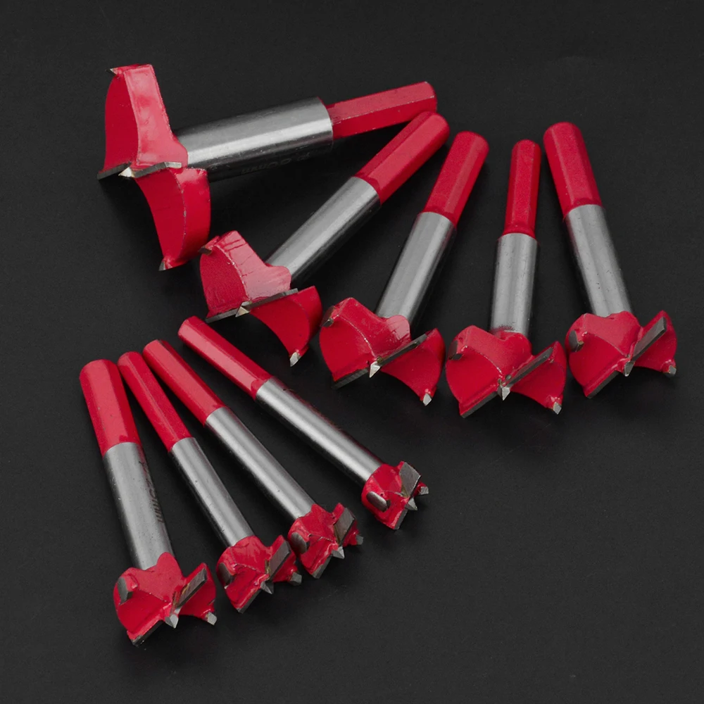 6Pcs/Set 15mm-25mm Forstner Drill Bit 2 Flutes Carbide Tip Auger Woodworking Hole Saw Wooden Cutter For Power Tools Drill Bits