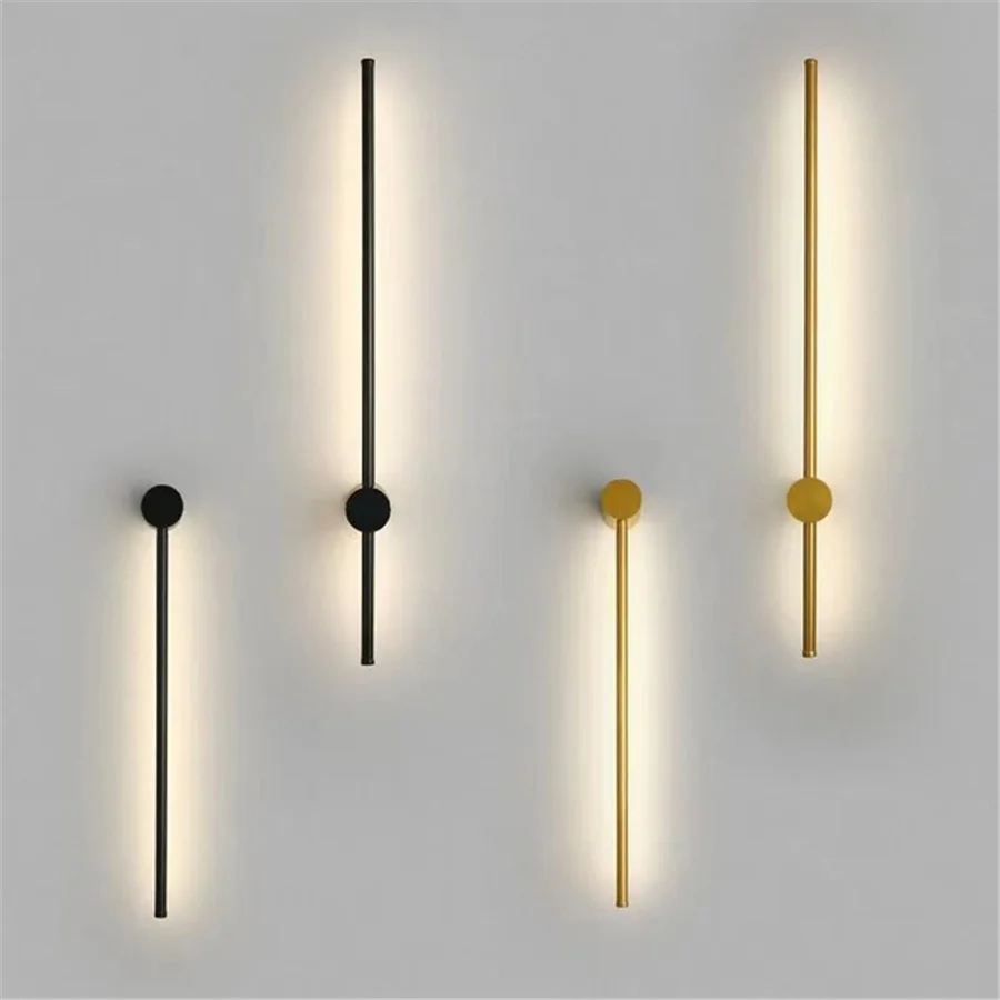 

Nordic Minimalist Wall Lamp Bedroom Bedside Lamp Creative Living Room Background Wall Light Modern Long Linear LED Sconce