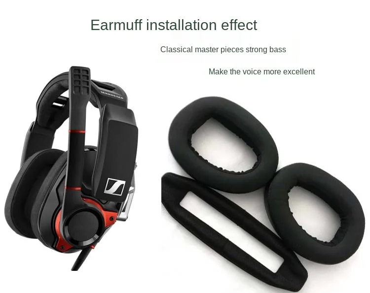 Protetores de orelha para gsp600 500 550 gsa601, protetor de espuma para jogos com cabeça