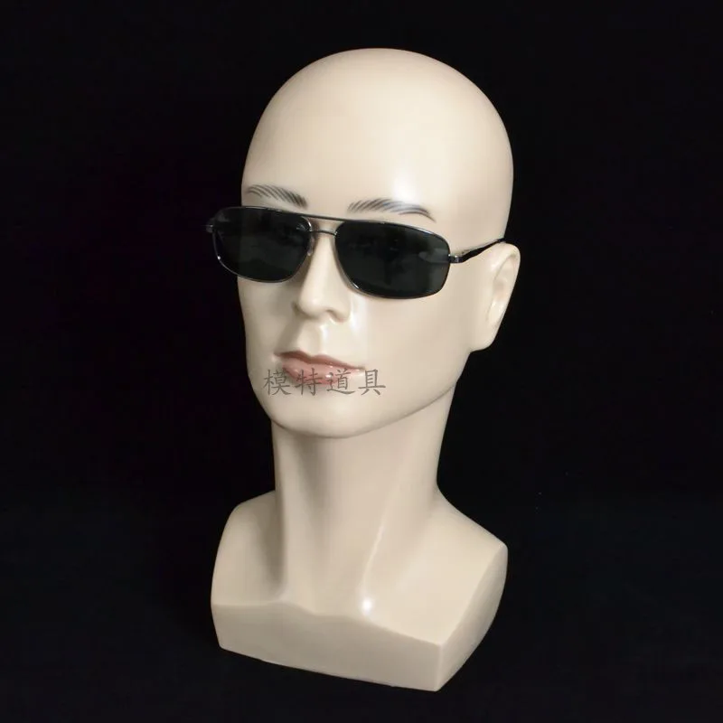 Male Headform Props Hat Eye Mask Display Plastic Head Mannequin Male Doll Head Model