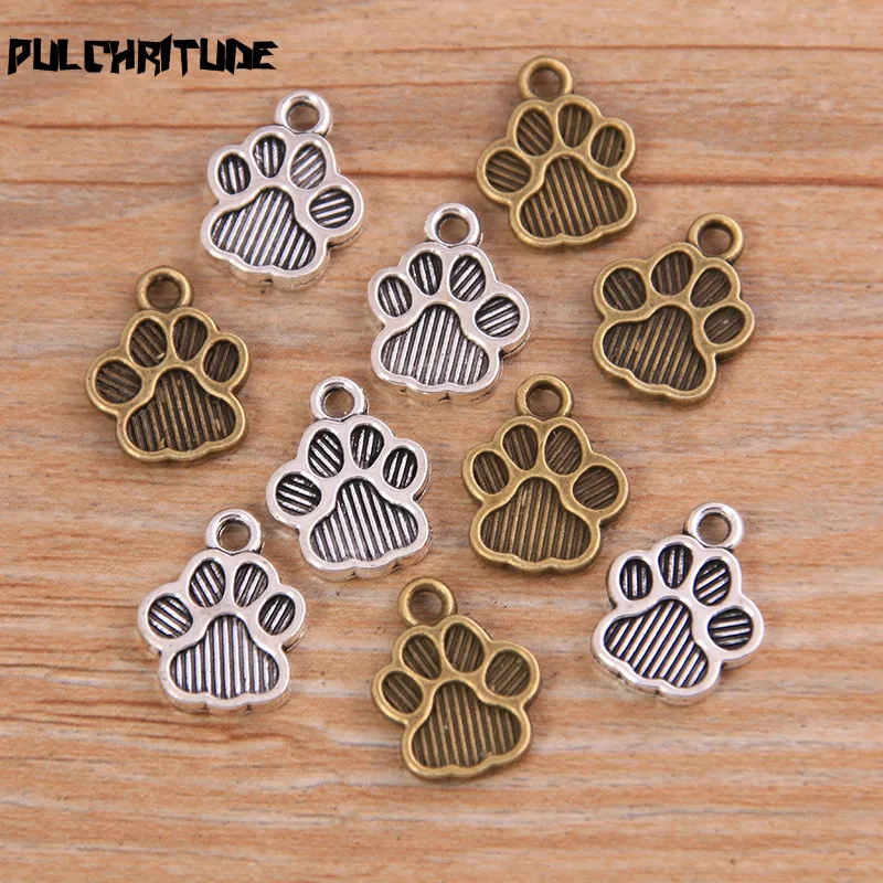 

20PCS 12*15mm New Product Two Color Animal Dog Claw Charms Pendant Jewelry Metal Alloy Jewelry Marking