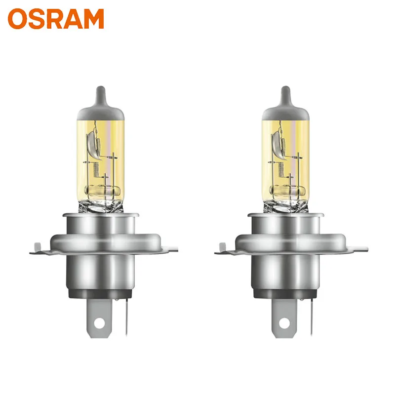OSRAM H4 9003 HB2 Yellow 62193FBR Halogen Fog Breaker 12V 60/55W Car Original Headlight 2600K Light +60% Brighter Lamps, Pair
