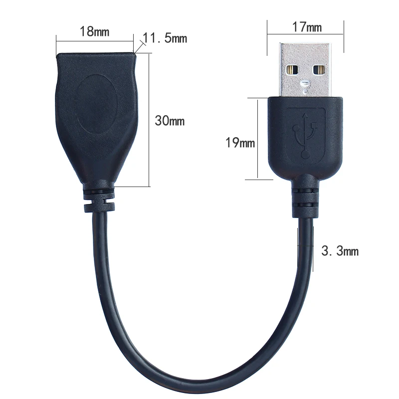 15cm USB 2.0 A rozszerzenie męskie i żeńskie kabel z przejściówką