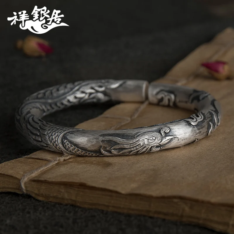 ★auspicious silver in the original manual after day happy happy female money meaning auspicious fine silver bracelet