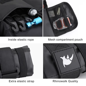 Rhinowalk-Bicycle Tool Bag, Upper Front Tube, Frame Bag, Burito Pack Pouch, Cycling Accessories, Black, MTB Bicycle, Tool Kits rear rear 10 Main Sales Door Tools Bike - №10