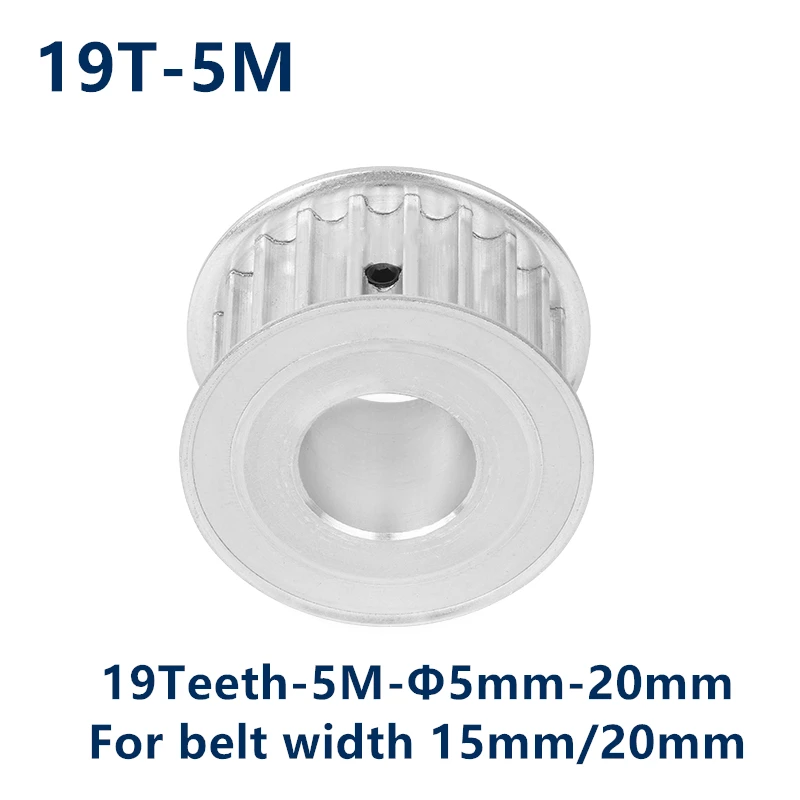 

19 Teeth HTD 5M Synchronous Timing Pulley Bore 5/6/6.35/7/8/10/12/14/15/17/19/20mm for Width 15/20mm HTD5M 19T 19Teeth