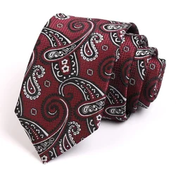 2020 New Arrivals Men‘s Luxury 7CM Tie Fashion Formal Neck Tie for Men Business Suit Work Necktie Geometric Print Red Ties