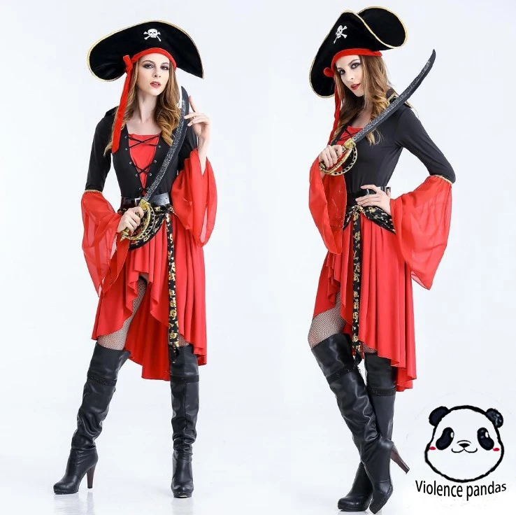 

Halloween Costume Caribbean Pirate Costume Witch Game Suit Witch Costume Uniform Tempt Night Club Cosplay dress