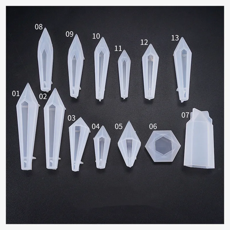 Crystal pendulum pendant with hole Silicone Mold jewelry tool UV epoxy resin molds Dried Flower Resin Decorative Craft