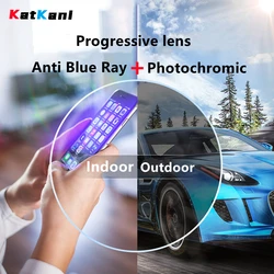 KatKani 1.56/1.61/1.67/1.74 Photochromic Anti-Blue Light Progressive Multifocal Prescription Custom Wide Field of View Lenses