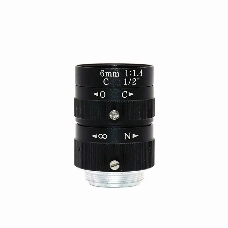 

1pce HD 3 million pixel fixed focal length 6MM manual aperture mechanical vision monitoring industrial lens 1/2 C port Parts