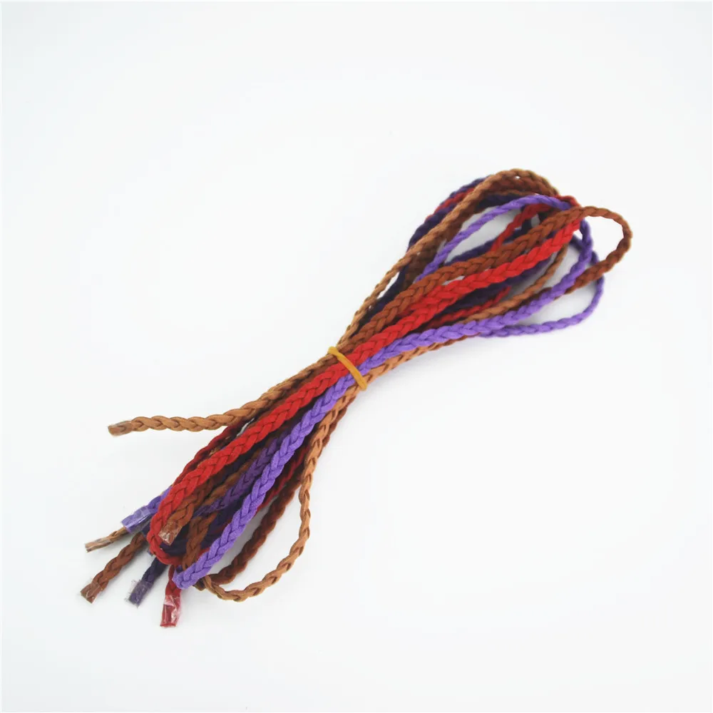 High quality 5meters/lot Faux Suede Leather Braided Beading Cord Rope Thread DIY Accessories 16color for choose ds234