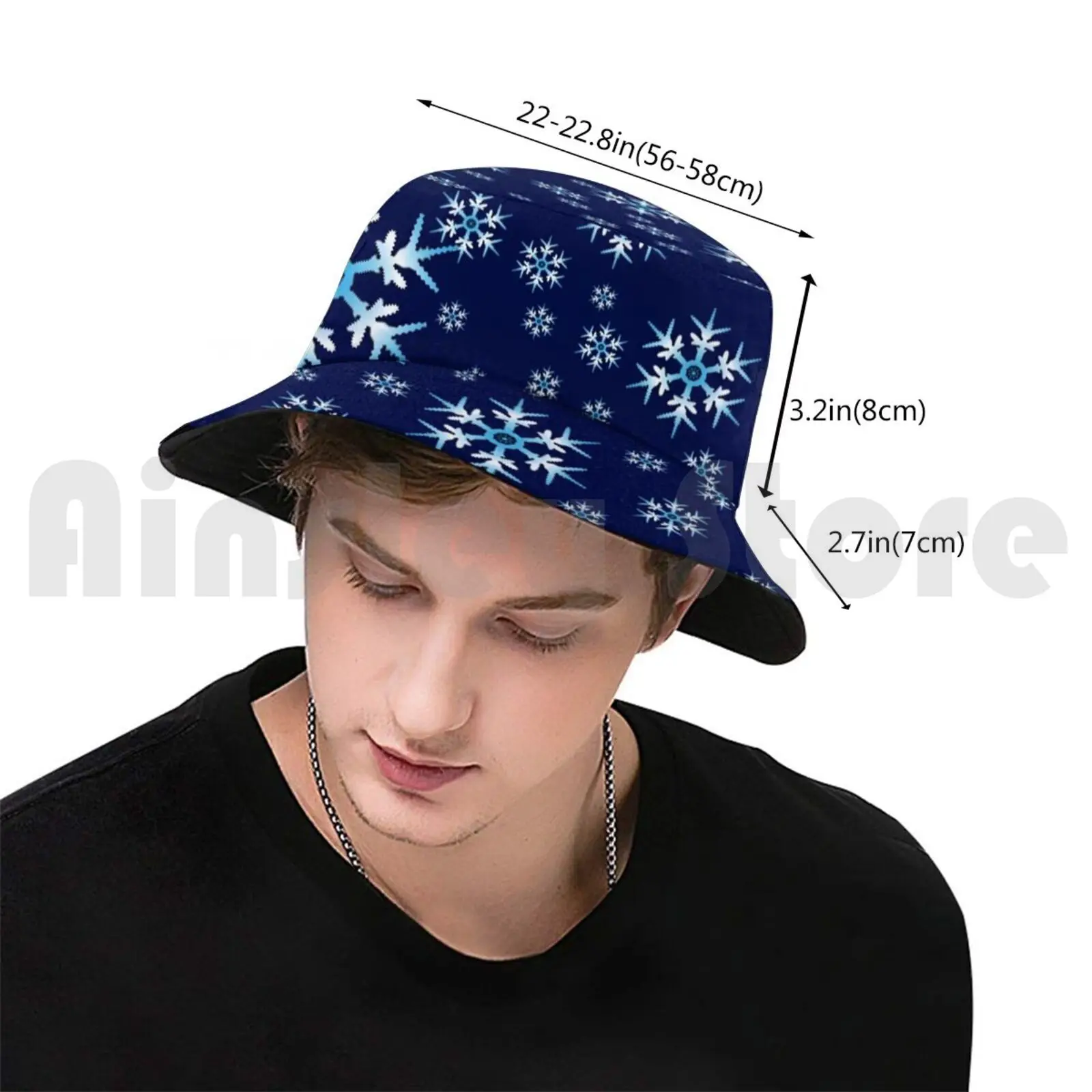 Snow Patterns Sun Hat Foldable UV Protection Johndsmith Snowflake Flake Winter Blue Snow Pattern White Water Ice Soft