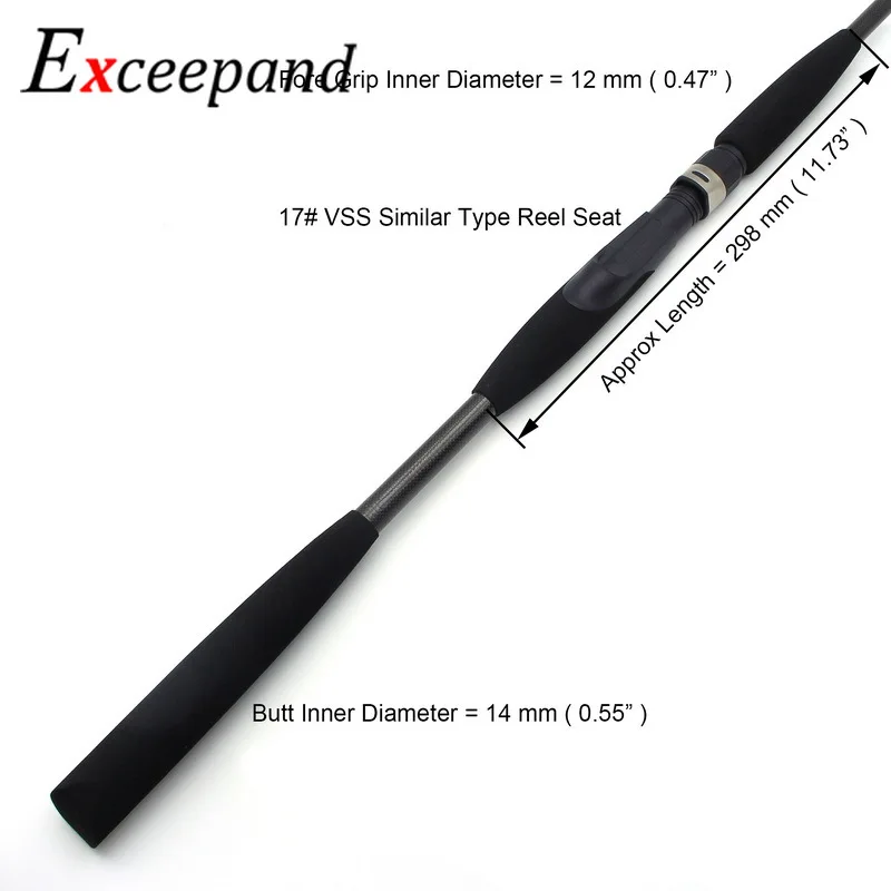 Black EVA Spinning Fishing Rod Handle Grip With Reel Seat For Rod Building