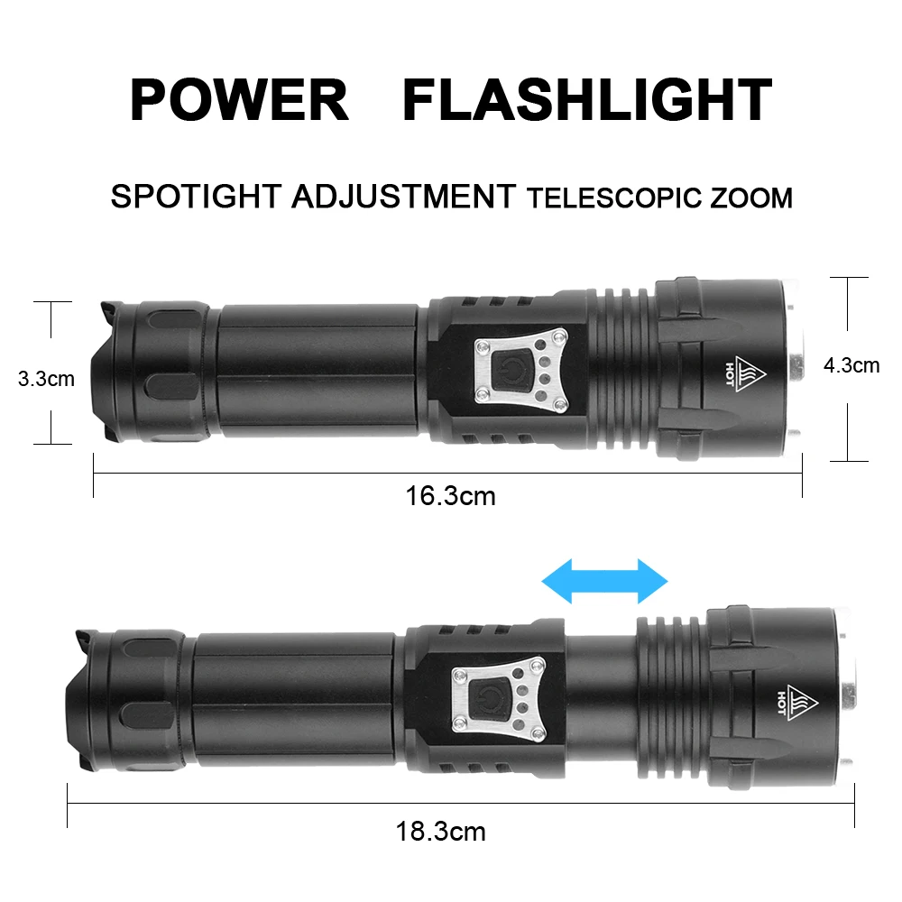 Anjoet xhp90.3 poderosa lanterna led 26650 recarregável lanterna tática xhp90 usb flash luz tocha xhp70 lanterna de acampamento