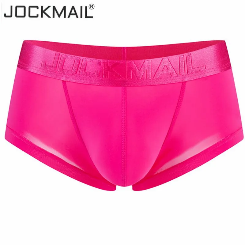 JOCKMAIL Ultra-thin Ice Sexy Underwear Men Boxers Solid Convex Mens Underpants Short Panties Slip Homme Cueca Gay Male Boxers