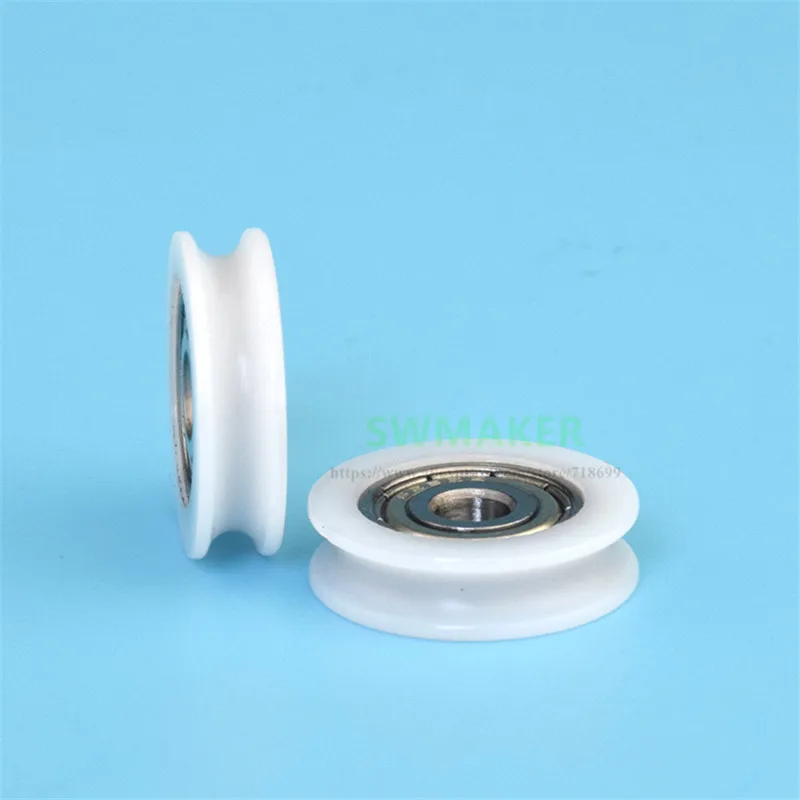 10pcs 5*22*6mm 625zz Bearing Pulley, R1.75 U Groove Wheel, POM Small Wheel