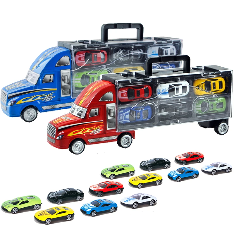 

Boy Toy Car Big Truck Inertial Sliding Vehicle 13 Pieces Cars Set Alloy Head stock Toys for Children Birthday Gift