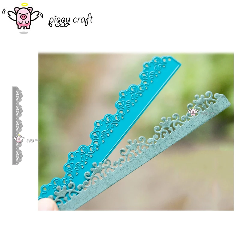 Piggy Craft metal cutting dies cut die mold Lace frame edge Scrapbook paper craft knife mould blade punch stencils dies