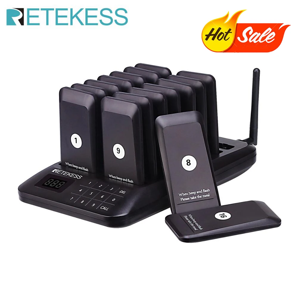 RETEKESS TD175 Restaurant-Pager Drahtloses Rufsystem Vibrations-Untersetzer Buzzer Empfänger für Food Trucks, Cafés, Bars, Kliniken – Detail 32