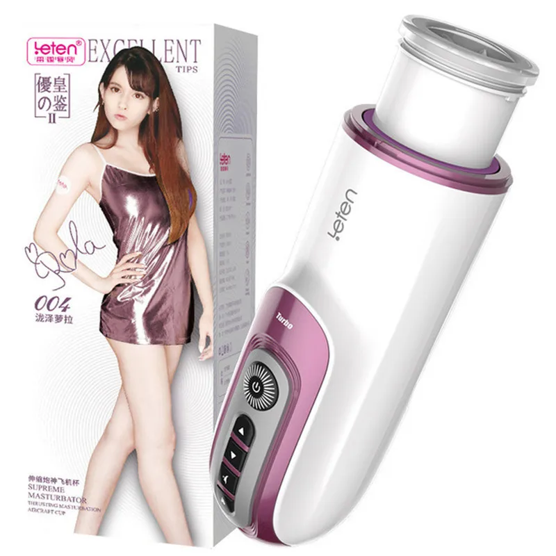 Leten Automatic Piston Retractable Heating Male Masturbator Thrusting Vibrator Realistic Vagina Real Pussy Sex Moaning Machine