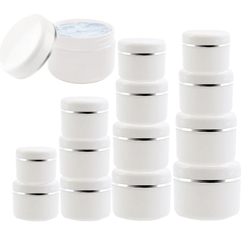 

36pcs 20g 30g 50g 100g Cosmetic Container White Plastic Empty Makeup Jar Pot Refillable Bottles Refillable Bottles