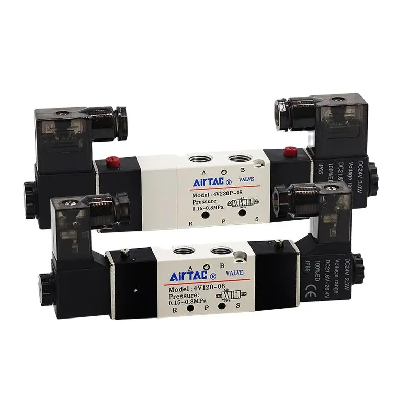 Two-position Five-way Solenoid Valve 4V120-06-A AC220V 4V120-06-B DC24V 4V220-08-A 4V220-06-B 4V220-08-B