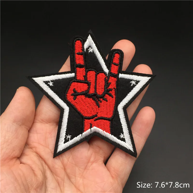 Patch Band Rock untuk Pakaian Musik Patch Punk Logam Applique Besi Pada Lencana Pakaian Stiker DIY Garis-garis Sulam Jahit