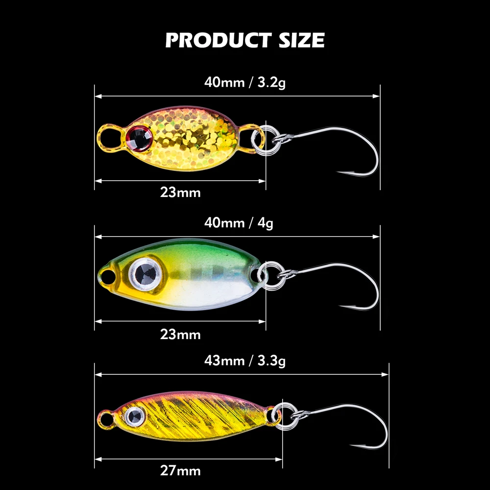 Goture 12pcs/box Micro Jig Shore Casting Slow Jigging Fishing Lure Sea lake River Ice Fishing Jig For Trout,Perch,Bass,Pike