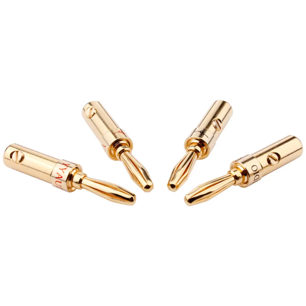 Spina a Banana 4mm spine a Banana placcate in oro rame per cavo dell'altoparlante adattatore per connettore a Banana adattatore per spina a Banana per altoparlante 8 pezzi