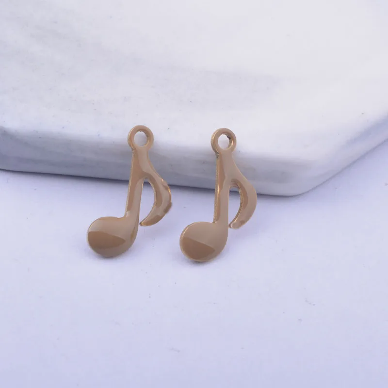 30 Stück 15*9mm Kupfer Beidseitig Emaillierte Schlagnoten-Anhänger Musiknoten-Anhänger DIY Schmuckherstellung – Detail 9