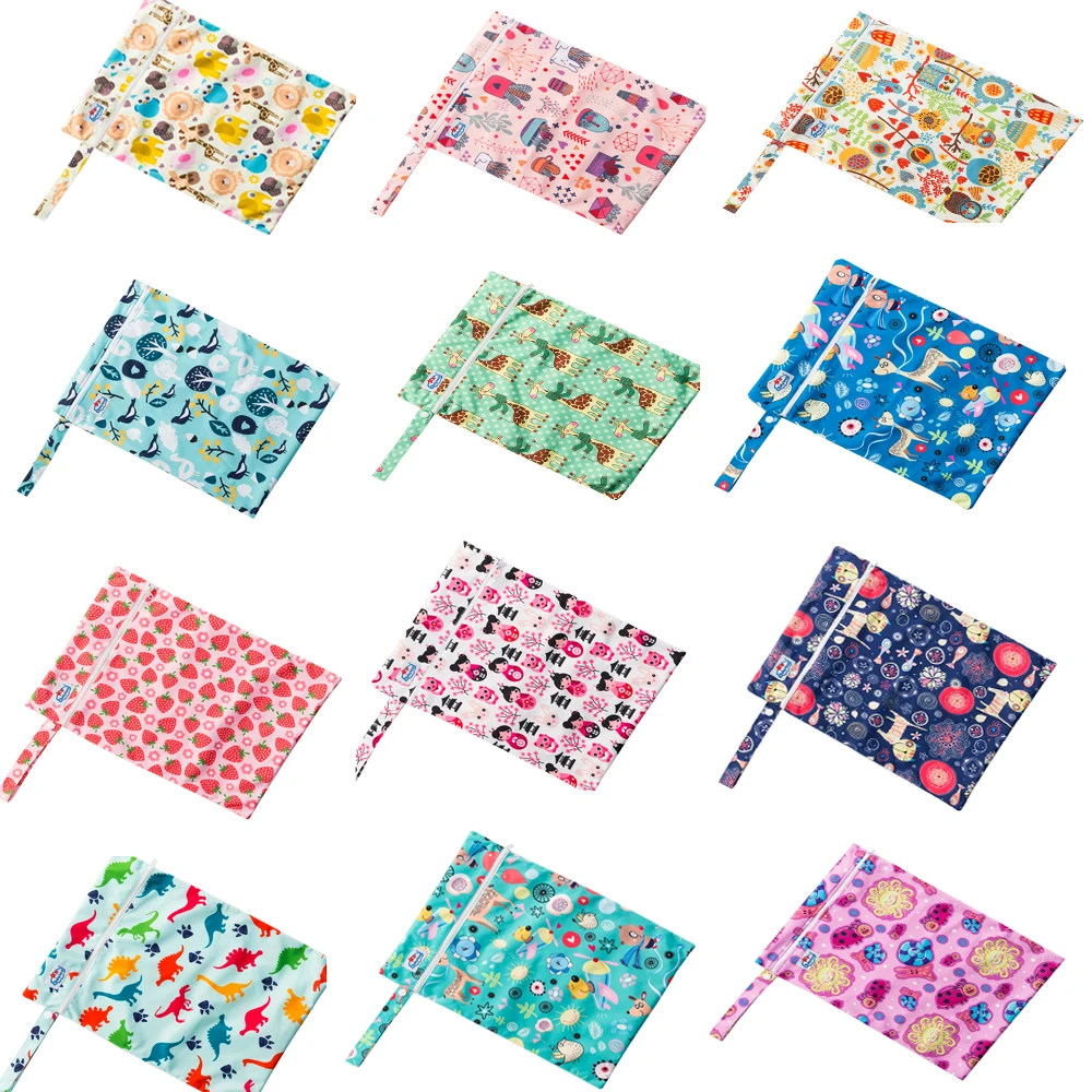 Small Size Menstrual Pad Bag 20pcs/Pack Washable & Waterproof Diaper Bag Zipper Wet Bag Handle Waterproof Bag Onsale