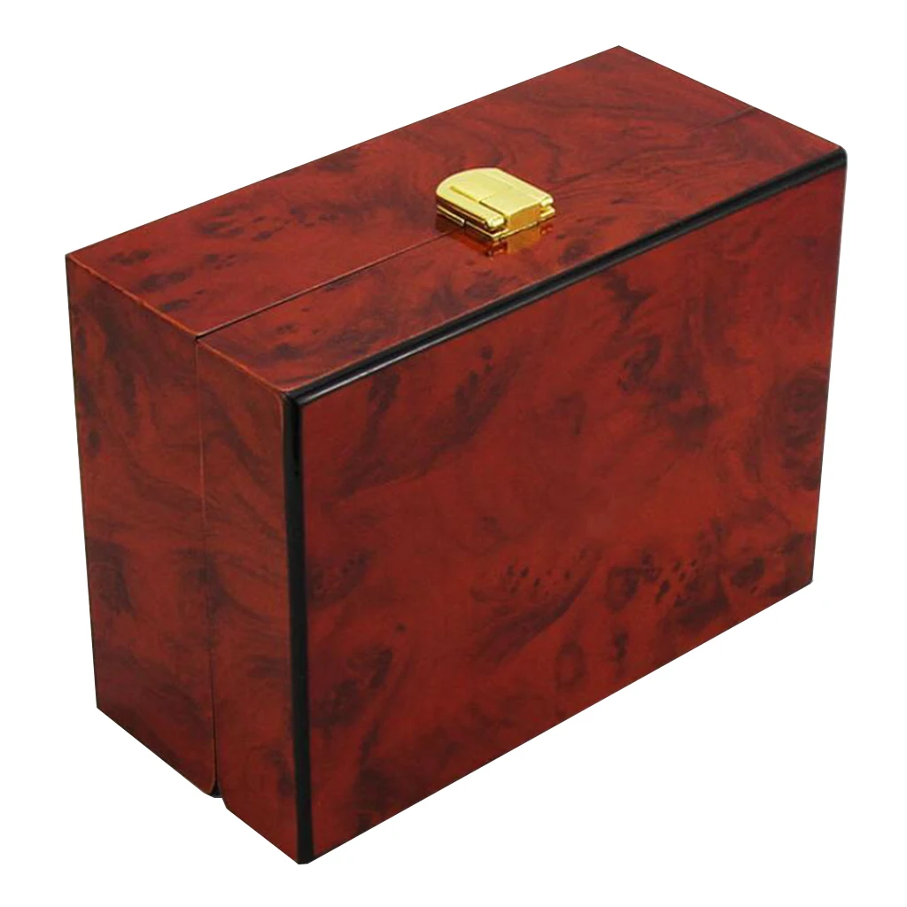 Luxury Cushion Interior Wooden Lock Clasp Solid Metal Jewelry Watch Storage Display Box Showcase Mens Gift 18.5x13.5x8.5cm