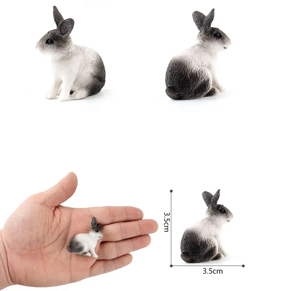 Simulated Zoo Action Figure Farm Rabbit Model Toys for Children