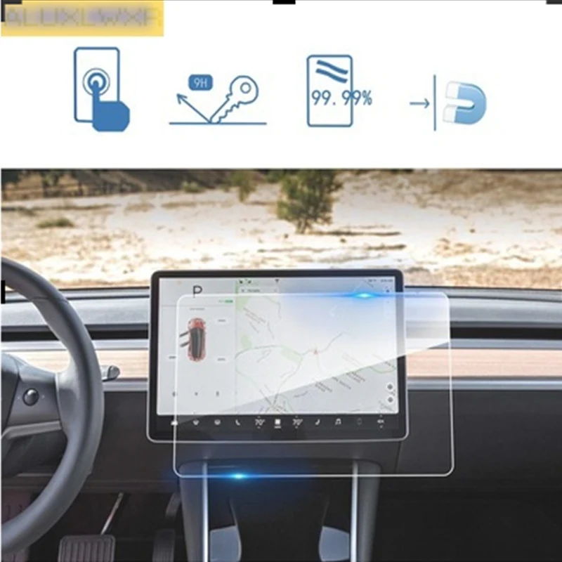 

For tesla model 3 Y 2018 2019 2020 2021 GPS Navigation Screen Steel material Protective Film LCD Screen Film Sticker